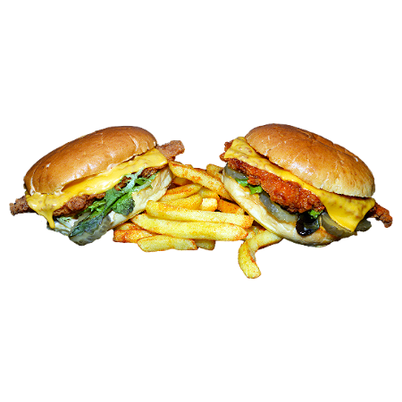 Double crispy slider cheese and fries