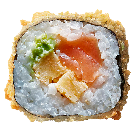 Gefrituurde sushi rol Zalm