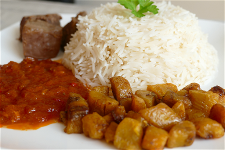 Witte rijst met stew