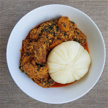 Pounded yam met Egusi