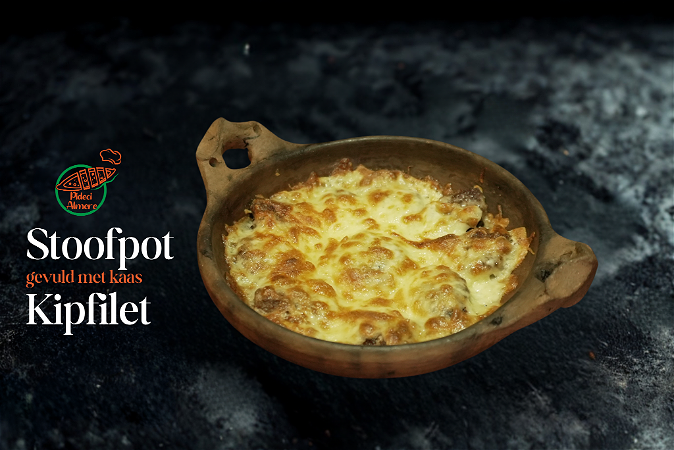 Stoofpot met kipfilet en kaas