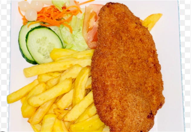 Kip Schnitzel met patat 