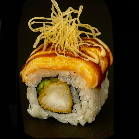 Flaming sake ebi roll