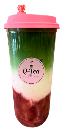 Jasmin Matcha Latte with Strawberry