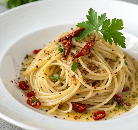 Pasta all'aglio olie e peperoncino