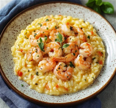 Risotto zafferano con gamberoni