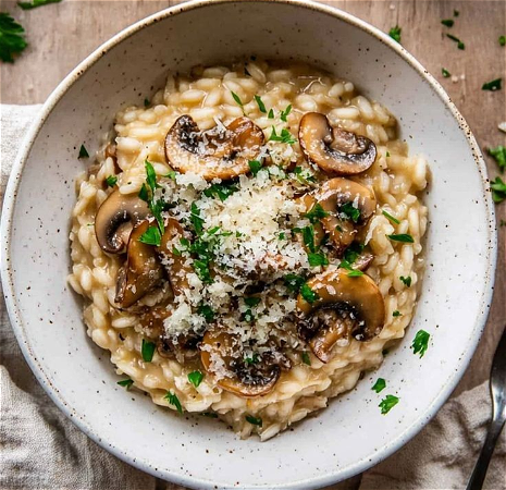 Risotto funghi porcini con prosciutto di Parma