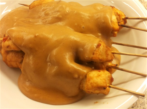 Kip saté 4 stokjes