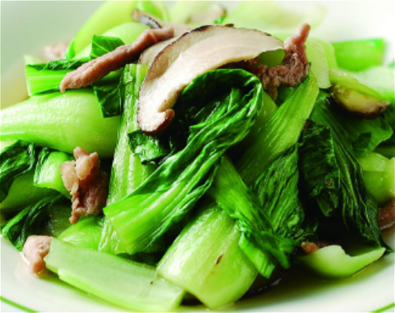 Chinese pak choi groenten met Chinese champignons