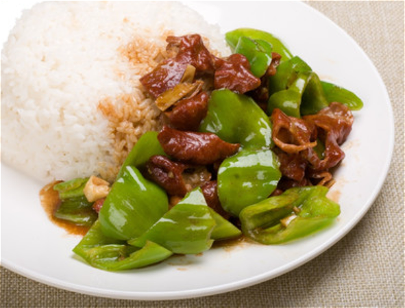 Pepper with intestine Rice Bowl 尖椒大肠盖饭