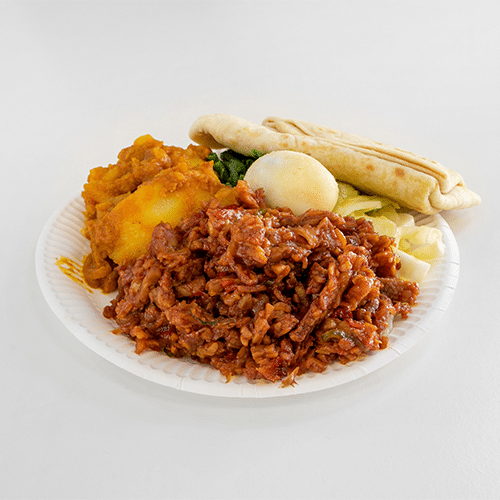 Roti vegetarisch met tempeh