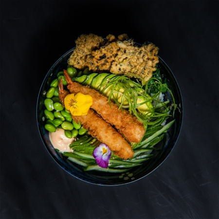 Poké bowl ebi fry