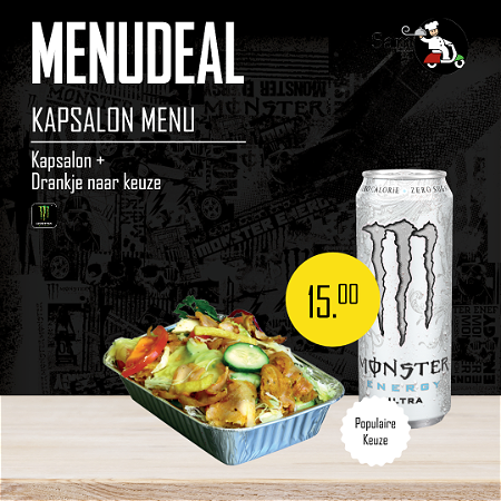 Kapsalon met Monster Energy naar keuze