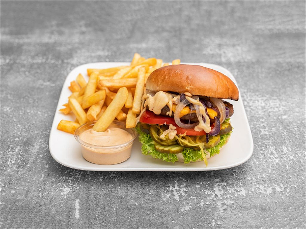 Flame-Cheeseburger Menu