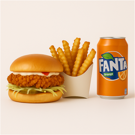 Classic chick burger menu (crispy)