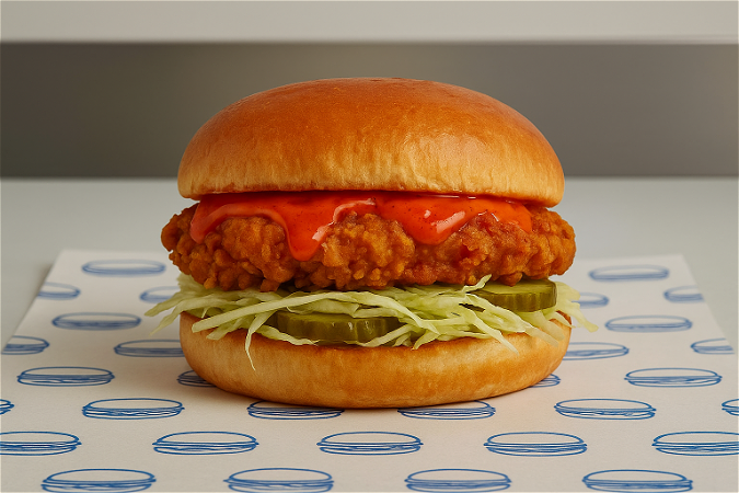 Spicy piri chick burger