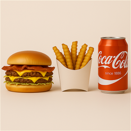 Double bacon smash burger menu