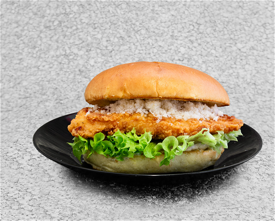 Truffle parmesan chicken burger