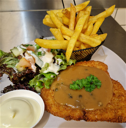 Schnitzel met pepersaus