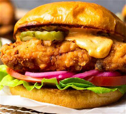 Crispy filet chicken burger