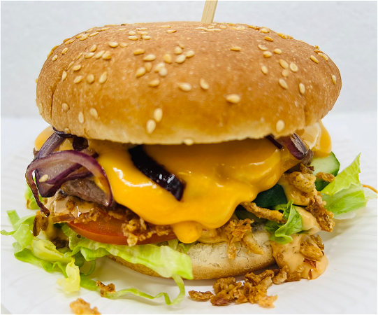 Crispy uitjes beef burger [NEW]
