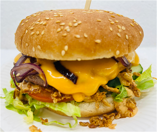 Crispy uitjes beef burger [NEW]