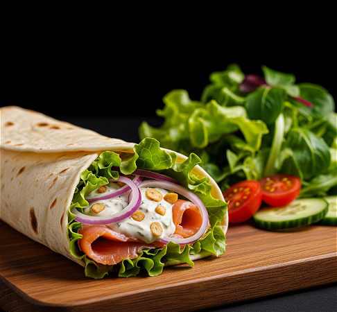 Wrap met gerookte zalm