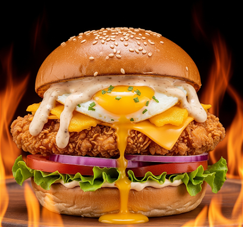 Spicy chicken burger