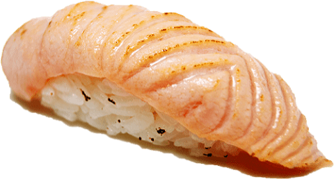 Flamed salmon nigiri (geflambeerde zalm)