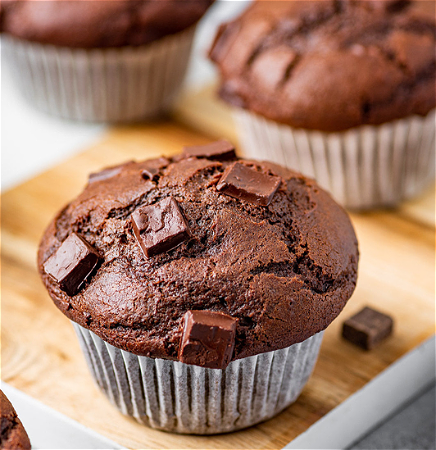 Dubbele chocolade muffin