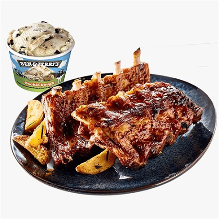 Spareribs menu, 2 ribs combi meal