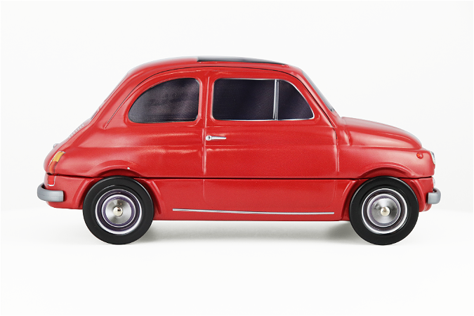 Fiat 500 koekblik, rood