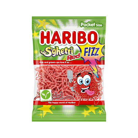 Haribo spaghetti red F!ZZ zakje 70 gr