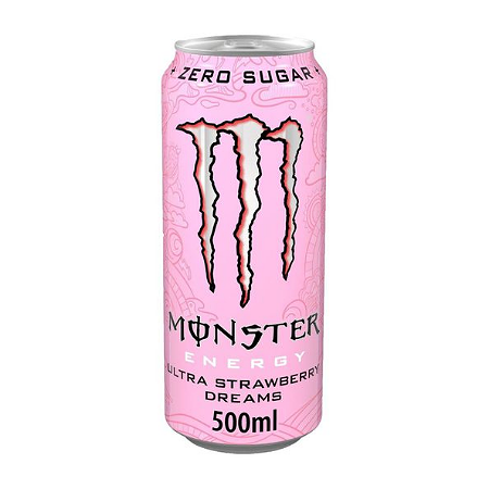 Monster energy ultra strawberry dreams zero sugar blik 0.5 liter