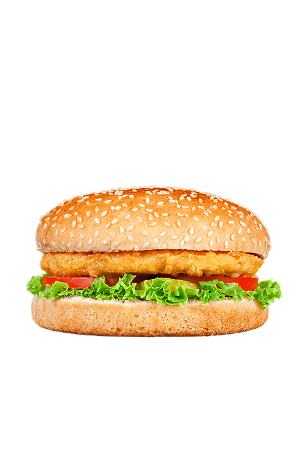 Broodje chickenburger met sla
