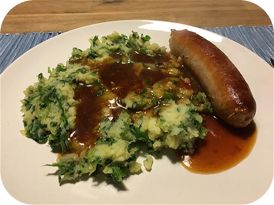 Stamppot andijvie met braadworst