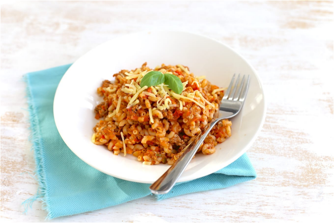 macaroni met gesmolten kaas
