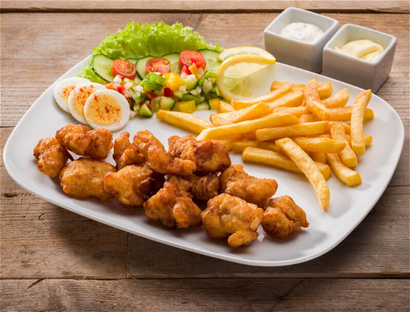 plate kibbeling met friet