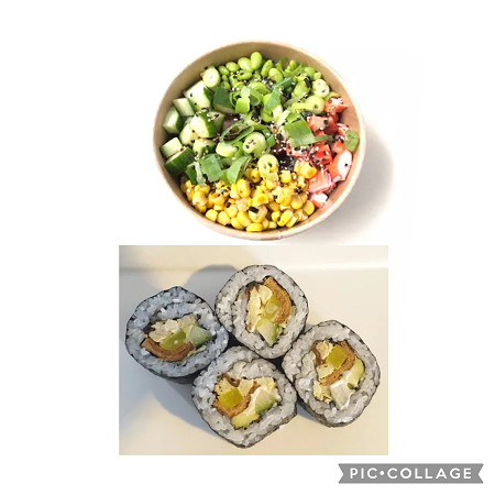 Tofu poké bowl + Vegetarische maki