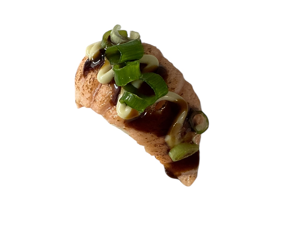 Geflambeerde zalm nigiri