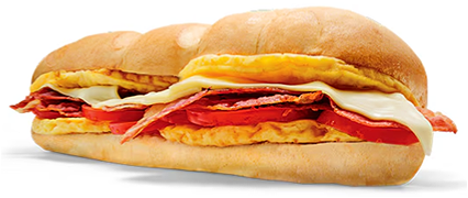 Omelet, bacon en kaas 30cm sub