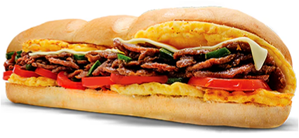 Omelet, steak en kaas 30cm sub