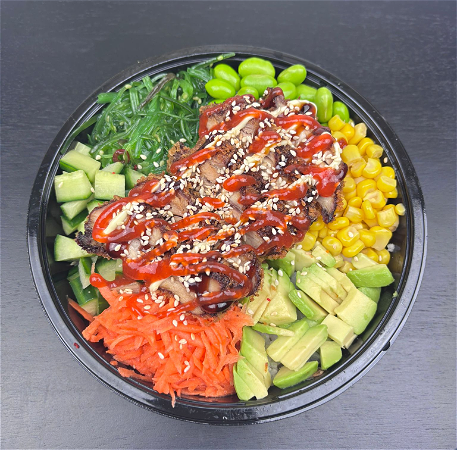 Flamin hot yakitori poké bowl