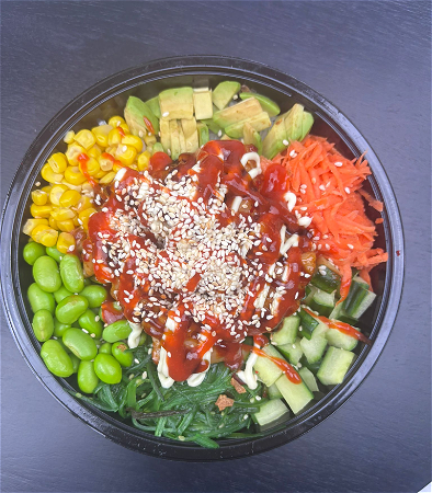 Flamin hot vega chicken poké bowl