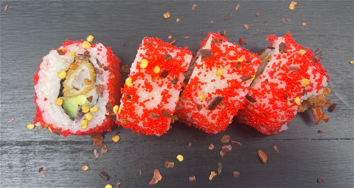 4 st. Flamin hot ebi tempura roll