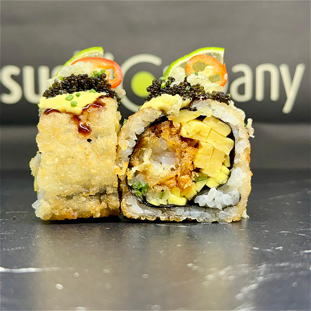 Fried inside out ebi special roll 