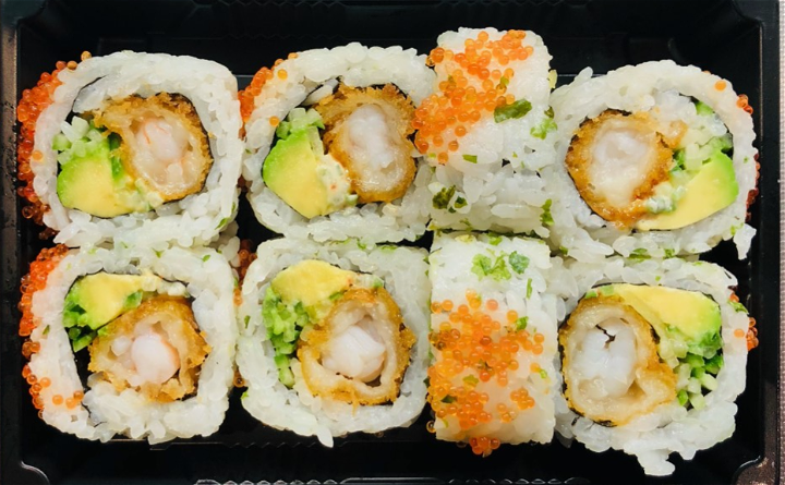 Gefrituurde Garnalen sushi roll 8 stuks 