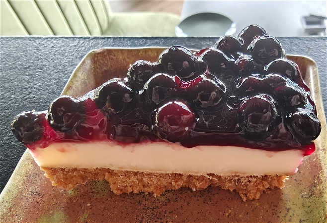 cheesecake blauwe bessen