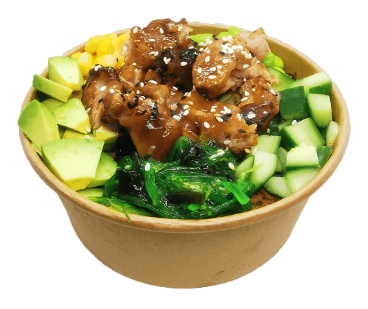 Teriyaki chicken poké bowl