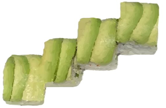 Veggie roll met avocado topping